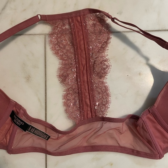 Victoria’s Secret, 34C, front closure, mauve, lace t-back push-up underwire bra - Picture 5 of 5
